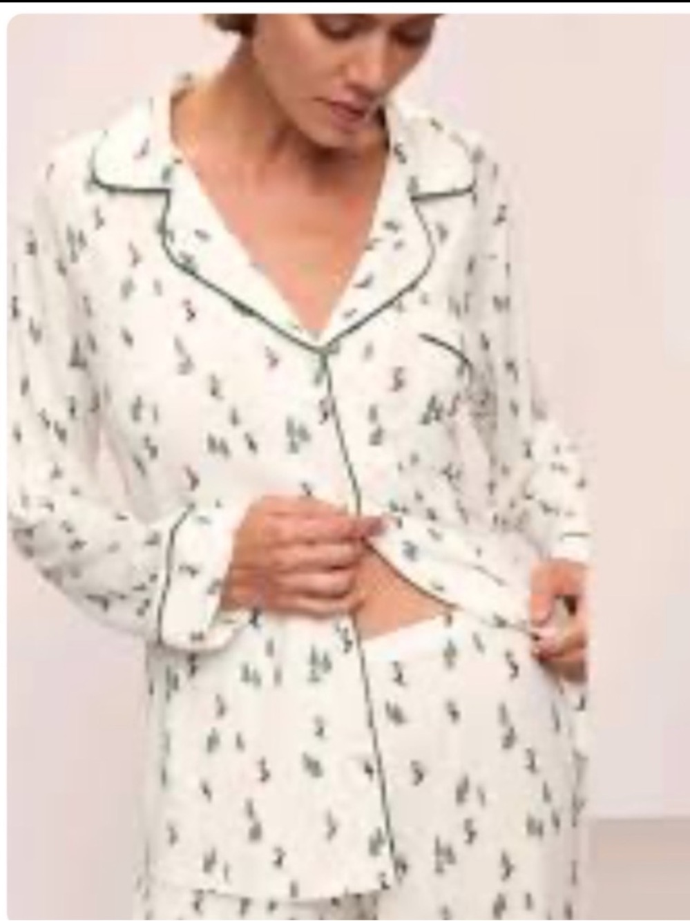 NWT Eberjey Gisele 2pcs Long-Sleeve Printed Alpine Skier Pajama Set XL